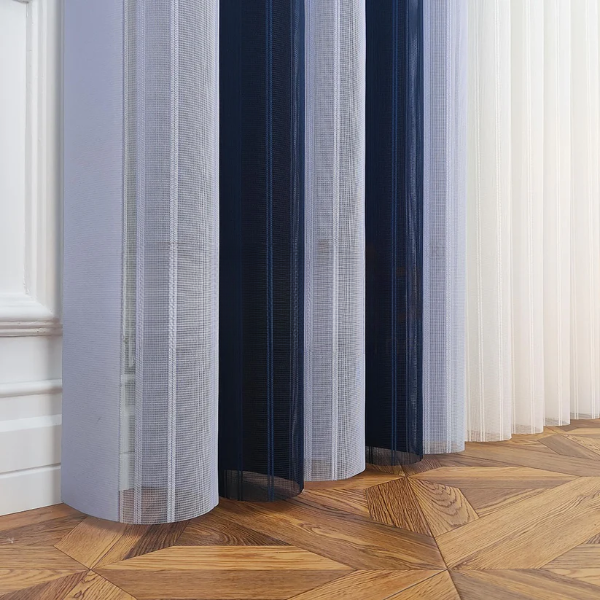 Petrol Mavisi ve Bebe Mavisi Renkli Çizgili Dikey Tül Perde DT_33_30_02 - Görsel 10
