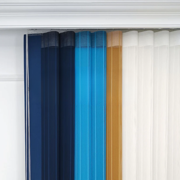 Petrol Mavisi, Mavi ve Hardal Sarısı Renkli Çizgili Dikey Tül Perde DT_33_31_16_02 - Görsel 8