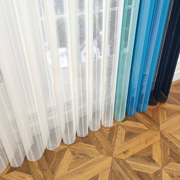 Petrol Mavisi, Mavi ve Mint Yeşili Renkli Çizgili Dikey Tül Perde DT_33_31_26_02 - Görsel 11