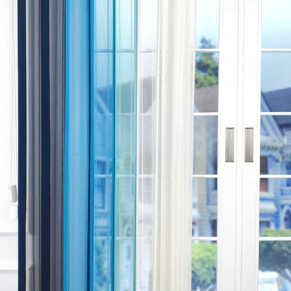 Petrol Mavisi, Mavi ve Mint Yeşili Renkli Çizgili Dikey Tül Perde DT_33_31_26_02 - Görsel 5