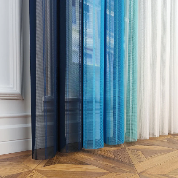 Petrol Mavisi, Mavi ve Mint Yeşili Renkli Çizgili Dikey Tül Perde DT_33_31_26_02 - Görsel 9