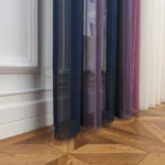 Petrol Mavisi, Mor ve Gül Kurusu Renkli Çizgili Dikey Tül Perde DT_33_23_21_02 - Görsel 9