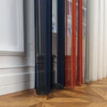 Petrol Mavisi, Oranj ve Açık Gri Renkli Çizgili Dikey Tül Perde DT_33_17_12_02 - Görsel 8