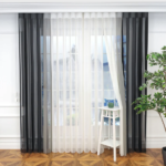 Siyah, Antrasit ve Açık Gri Renkli Çizgili Dikey Tül Perde DT_07_43_12_02 - Görsel 4