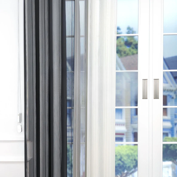 Siyah, Antrasit ve Açık Gri Renkli Çizgili Dikey Tül Perde DT_07_43_12_02 - Görsel 5