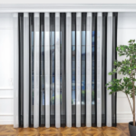 Siyah ve Beyaz Çizgili Dikey Tül Perde DT_07_01