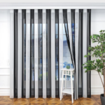 Siyah ve Beyaz Çizgili Dikey Tül Perde DT_07_01 - Görsel 4