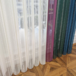 Turkuaz, Kına Yeşili ve Gül Kurusu Renkli Çizgili Dikey Tül Perde DT_32_27_21_02 - Görsel 11