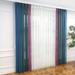 Turkuaz, Kına Yeşili ve Gül Kurusu Renkli Çizgili Dikey Tül Perde DT_32_27_21_02 - Görsel 12