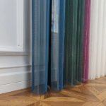 Turkuaz, Kına Yeşili ve Gül Kurusu Renkli Çizgili Dikey Tül Perde DT_32_27_21_02 - Görsel 9