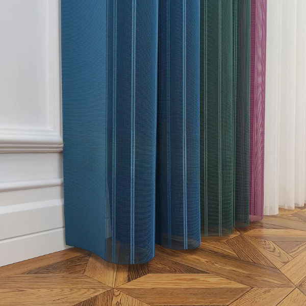 Turkuaz, Kına Yeşili ve Gül Kurusu Renkli Çizgili Dikey Tül Perde DT_32_27_21_02 - Görsel 10