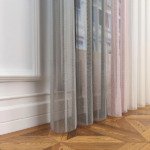 Yavru Ağzı ve Açık Gri Renkli Çizgili Dikey Tül Perde DT_05_12_02 - Görsel 9